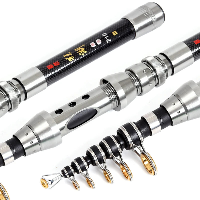 Carbon Fiber Telescopic Fishing Rod And Reel Combo