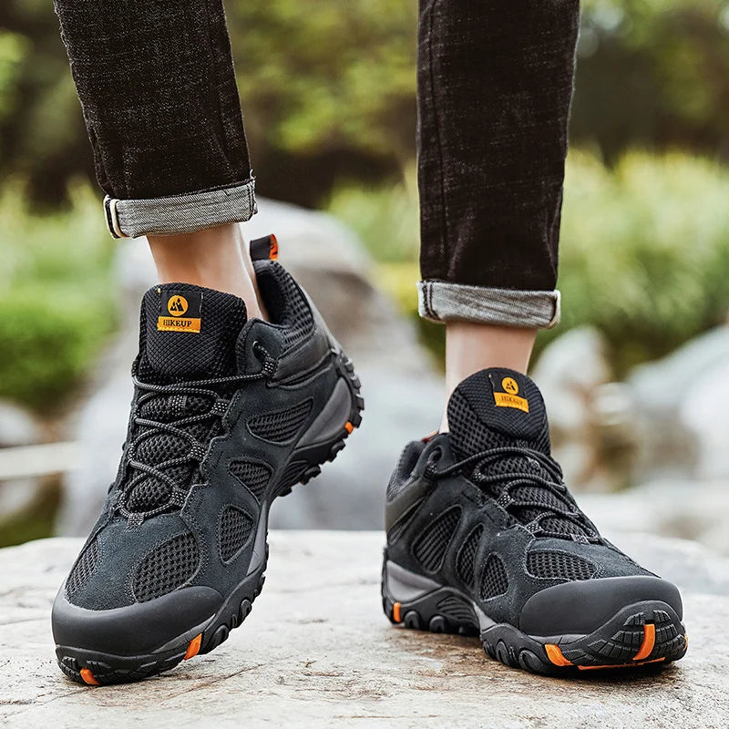 HIKEUP Men Hiking Shoes Non Slip Breathable Outdoor Sneaker