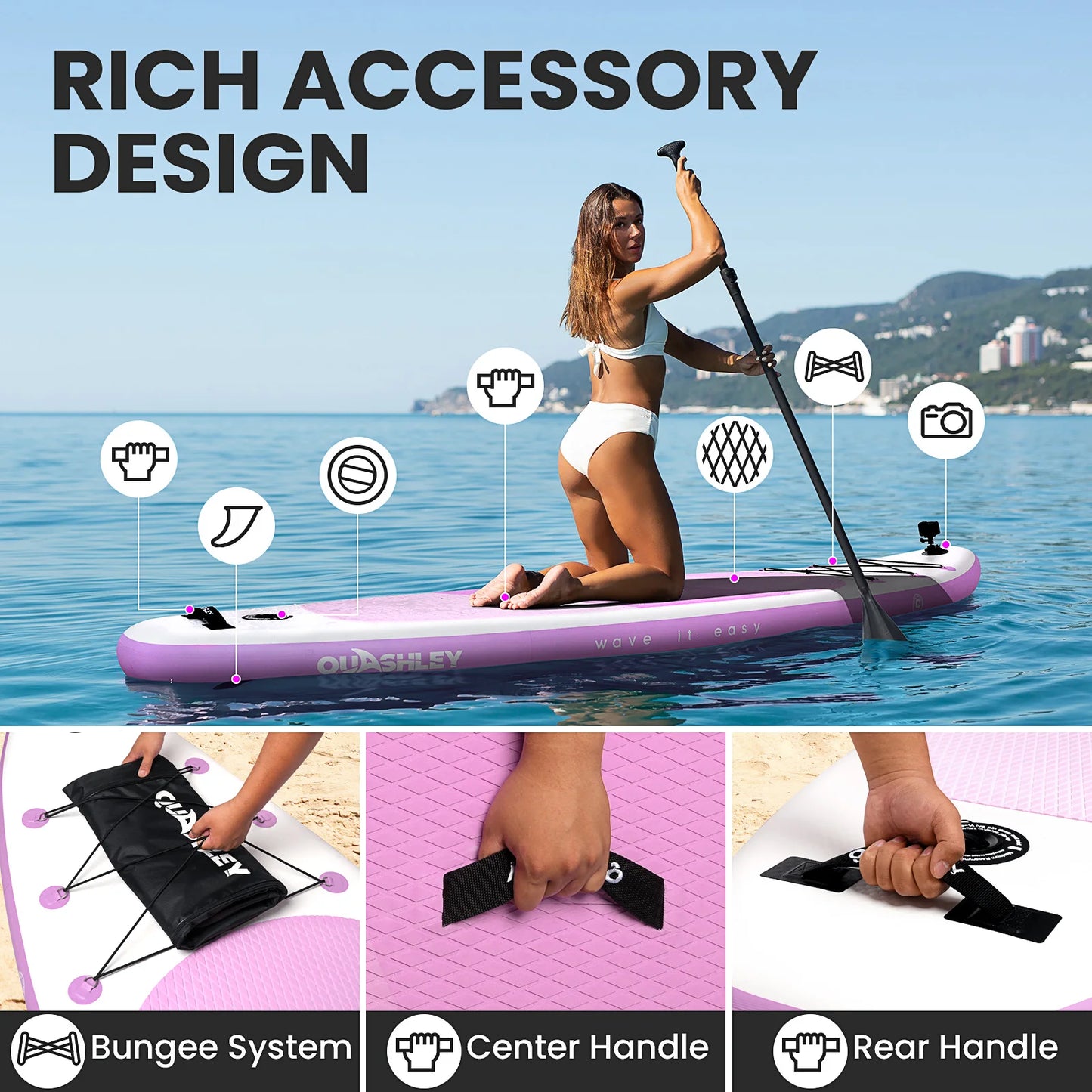 Quashley Inflatable Stand Up Paddleboard For All Skill Levels