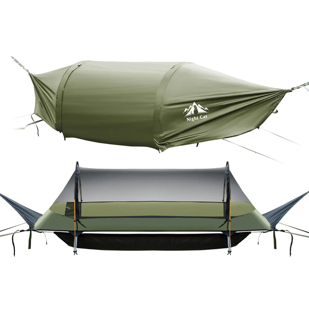 Night Cat Hammock Tent With Mosquito Net Rainfly Storage