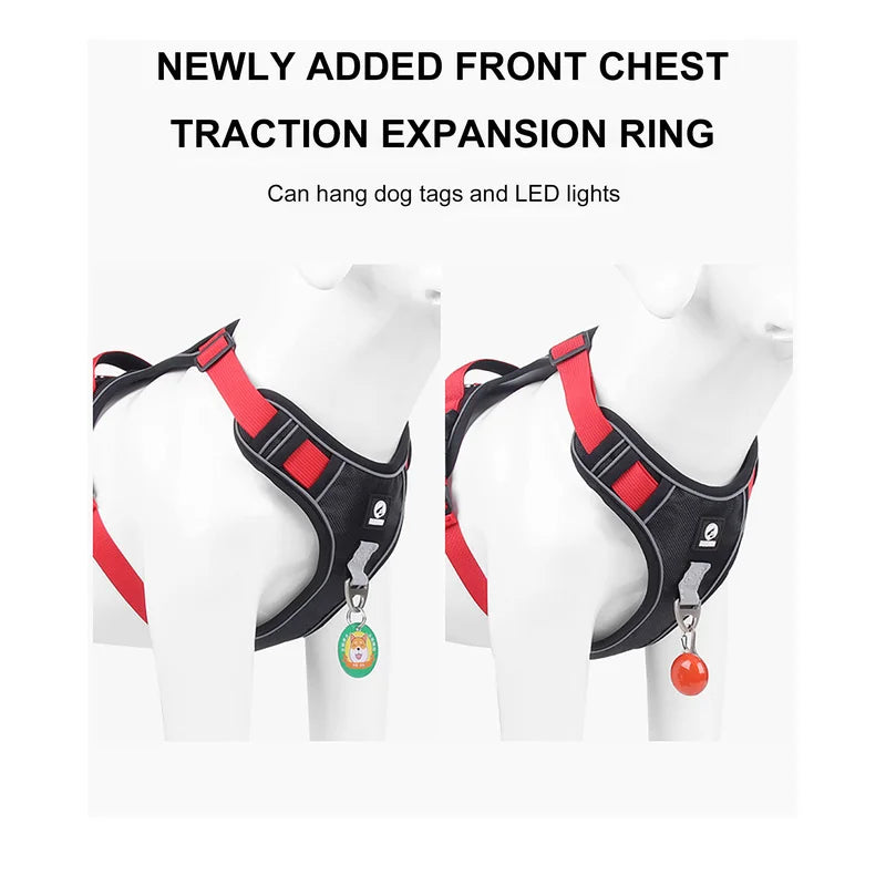 Reflective Dog Harness Vest Waterproof 1680D Oxford Cloth
