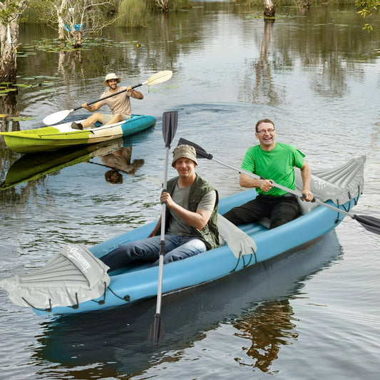 Aosom Inflatable Kayak Two-Person Fishing Boat With Carry Bag