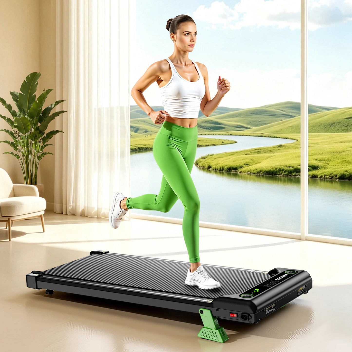 AKLUER Walking Pad Under Desk Treadmill With Incline