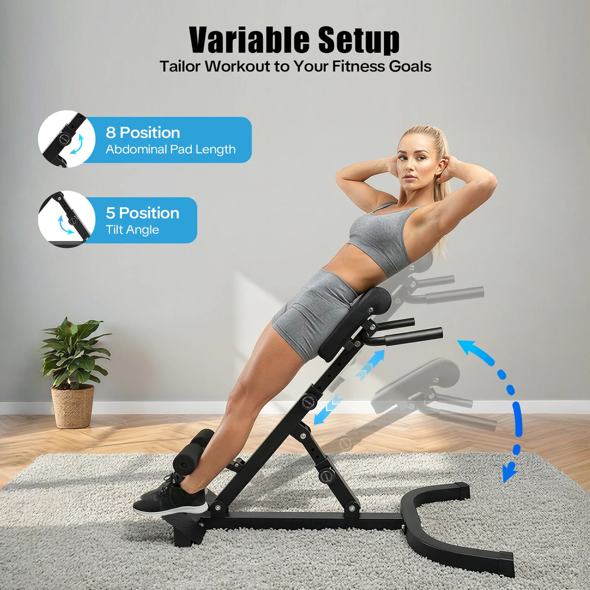 Adjustable Multi-Functional Hyper Back Extension Roman Chair Ab Situp