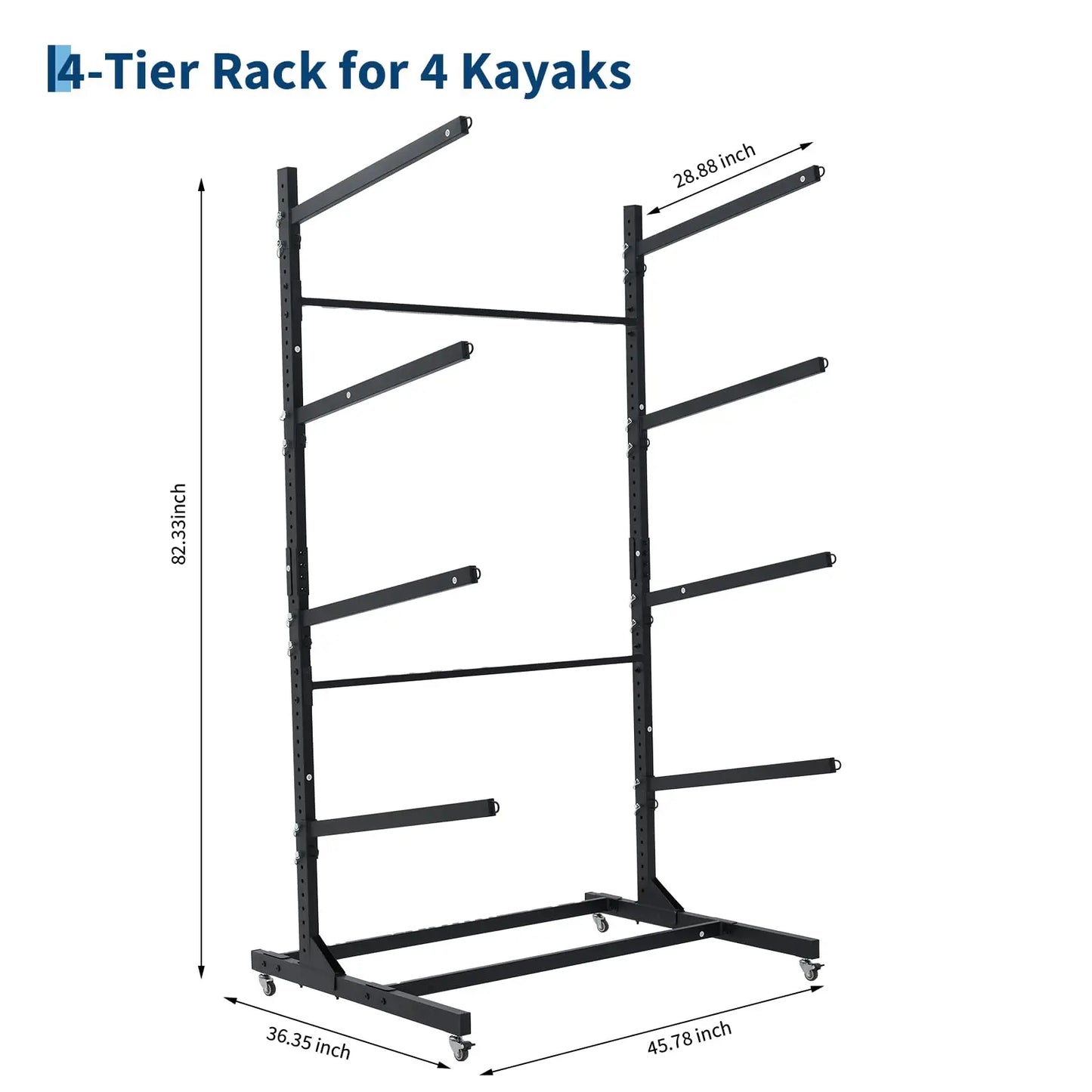 Freestanding Kayak Storage Rack With Wheels