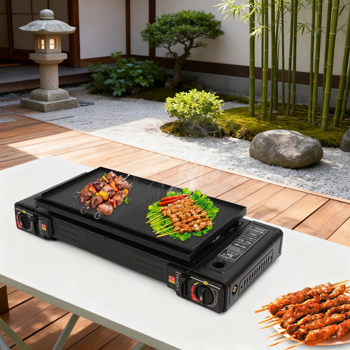 Dual Burner Portable Gas Stove 5000W With Piezo Ignition
