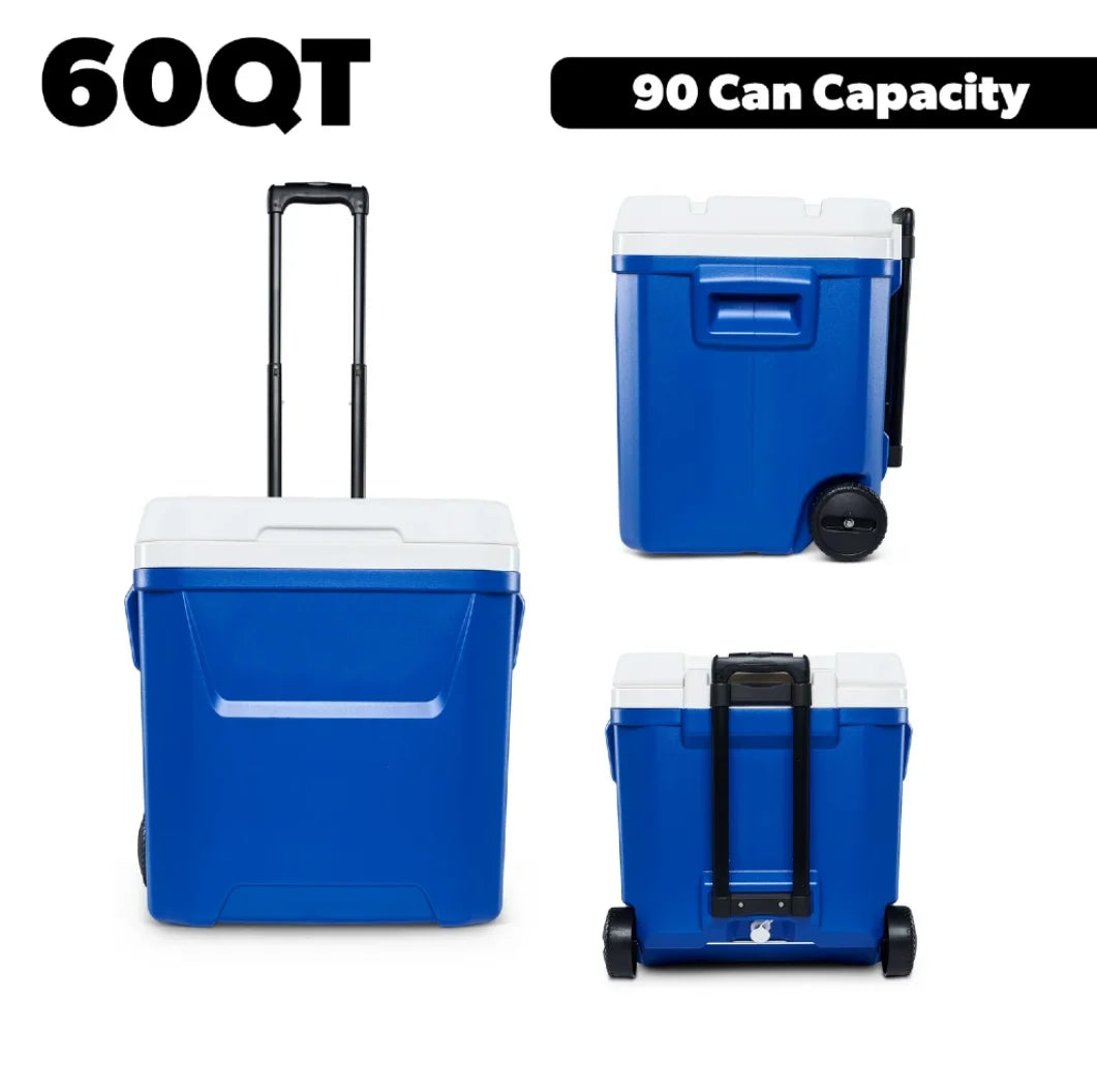 Wheeled Ice Chest Cooler With Long Lasting Ice Retention