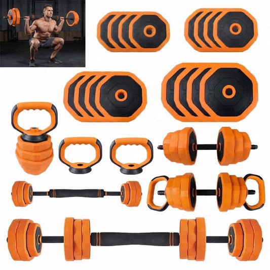 Adjustable Dumbbell Set With Barbell And Kettlebell Options