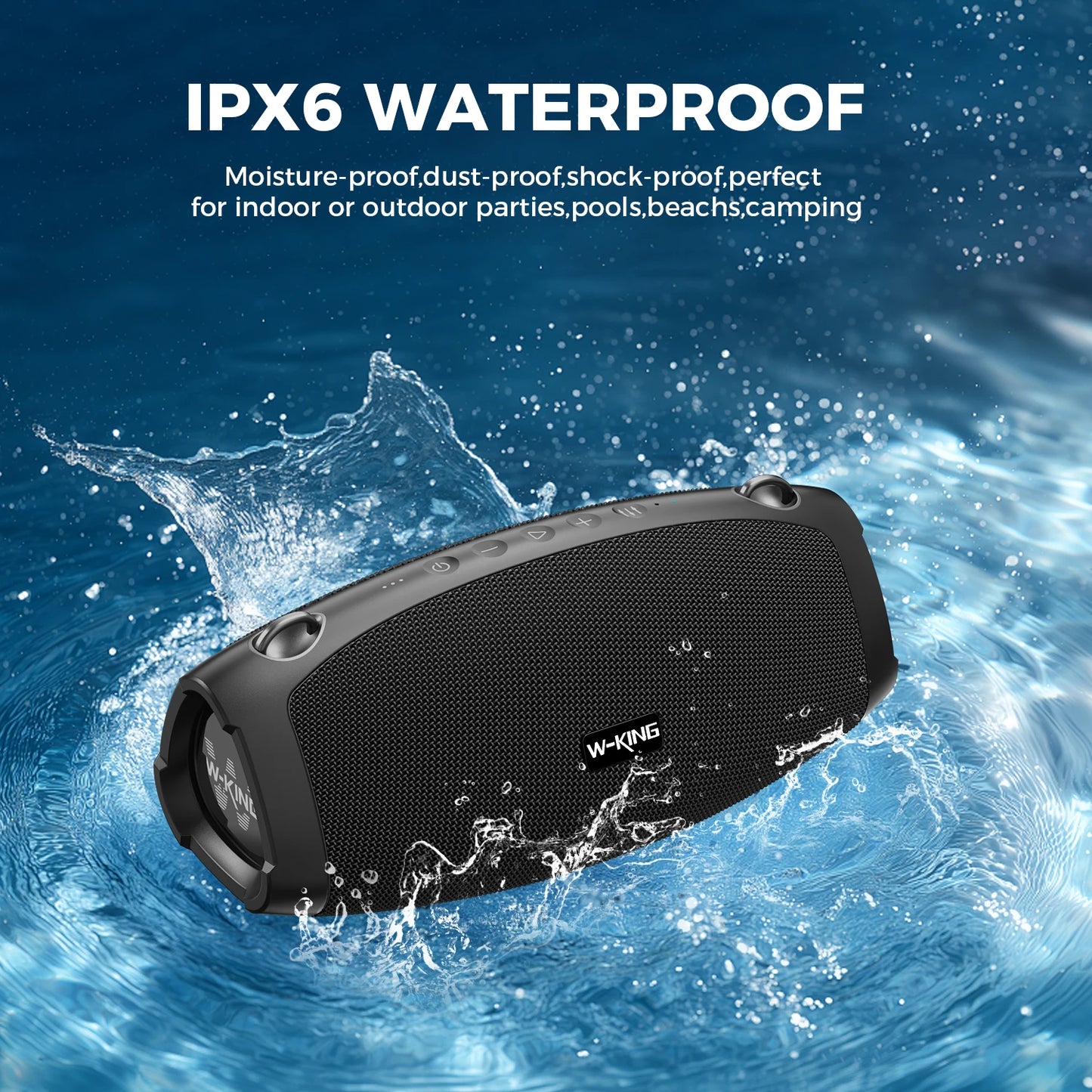 W-King X10MIC Portable Waterproof Bluetooth Speaker With Wireless Mic