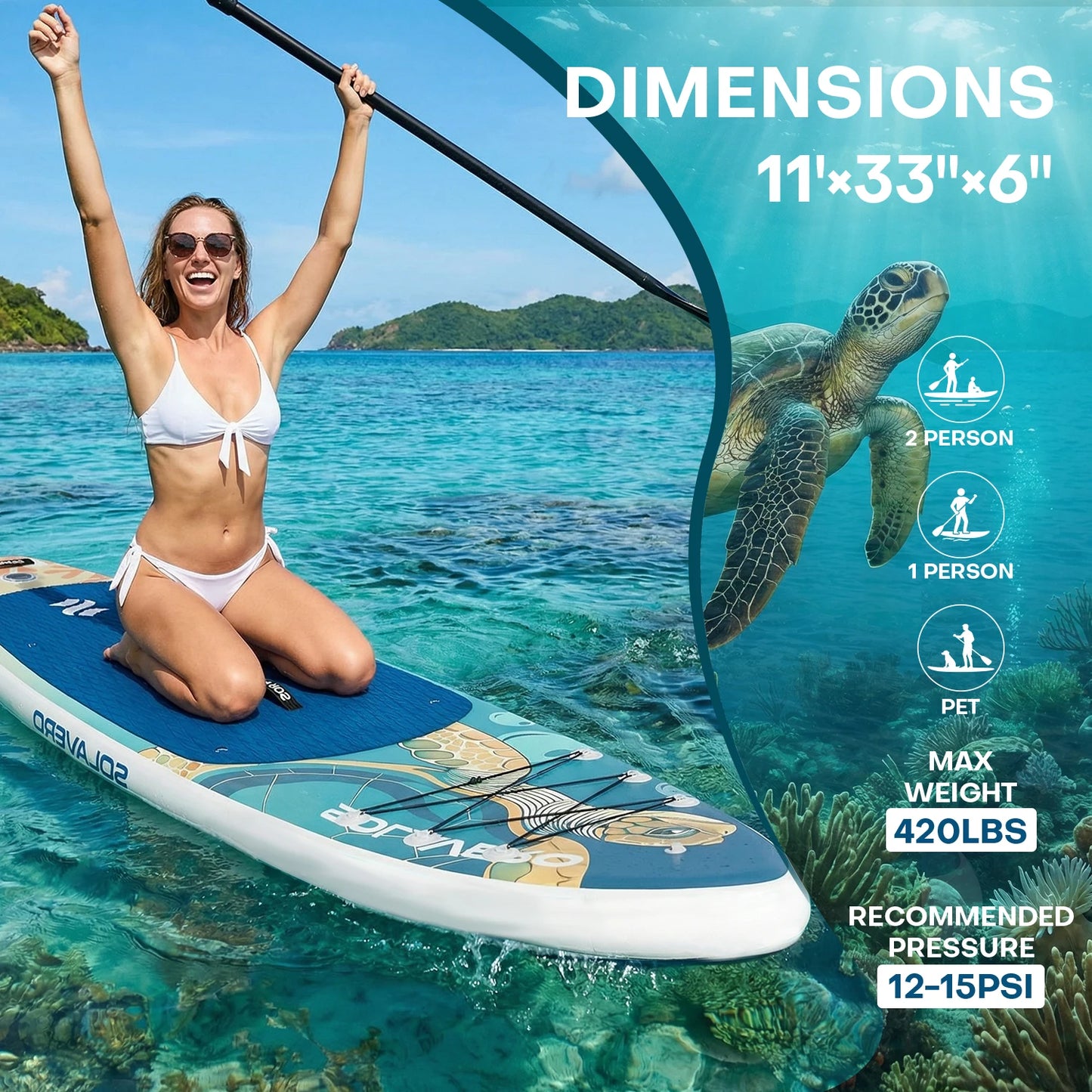 Inflatable Stand Up Paddle Board With EVA Deck For Sea