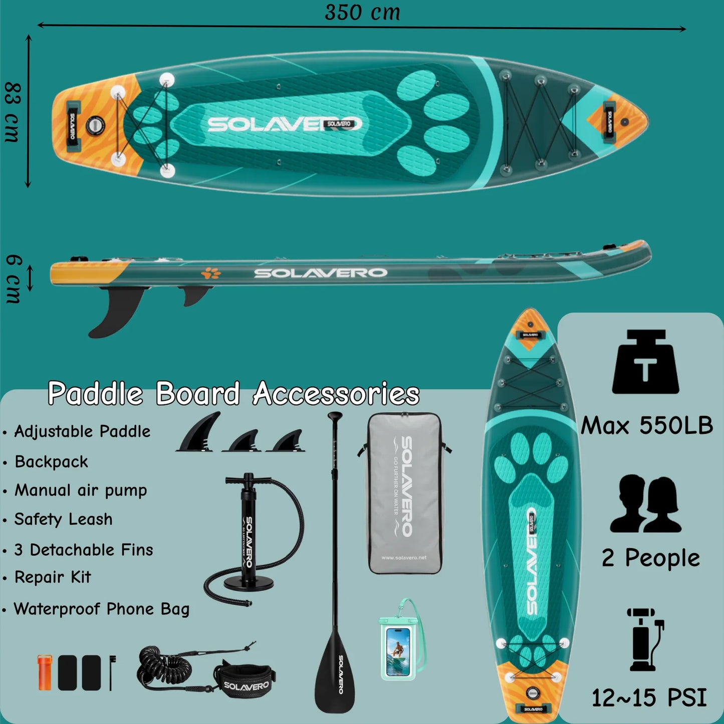 Inflatable Stand Up Paddle Board With EVA Deck For Sea