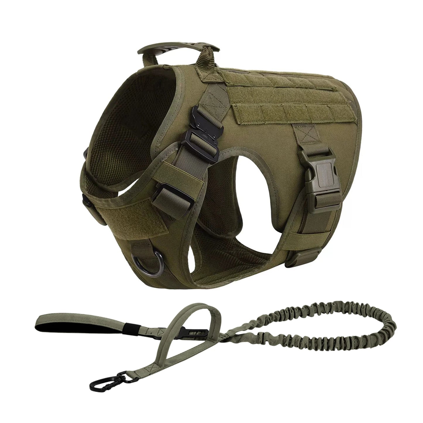Tactical Dog Harness Vest Molle Pouches Nylon