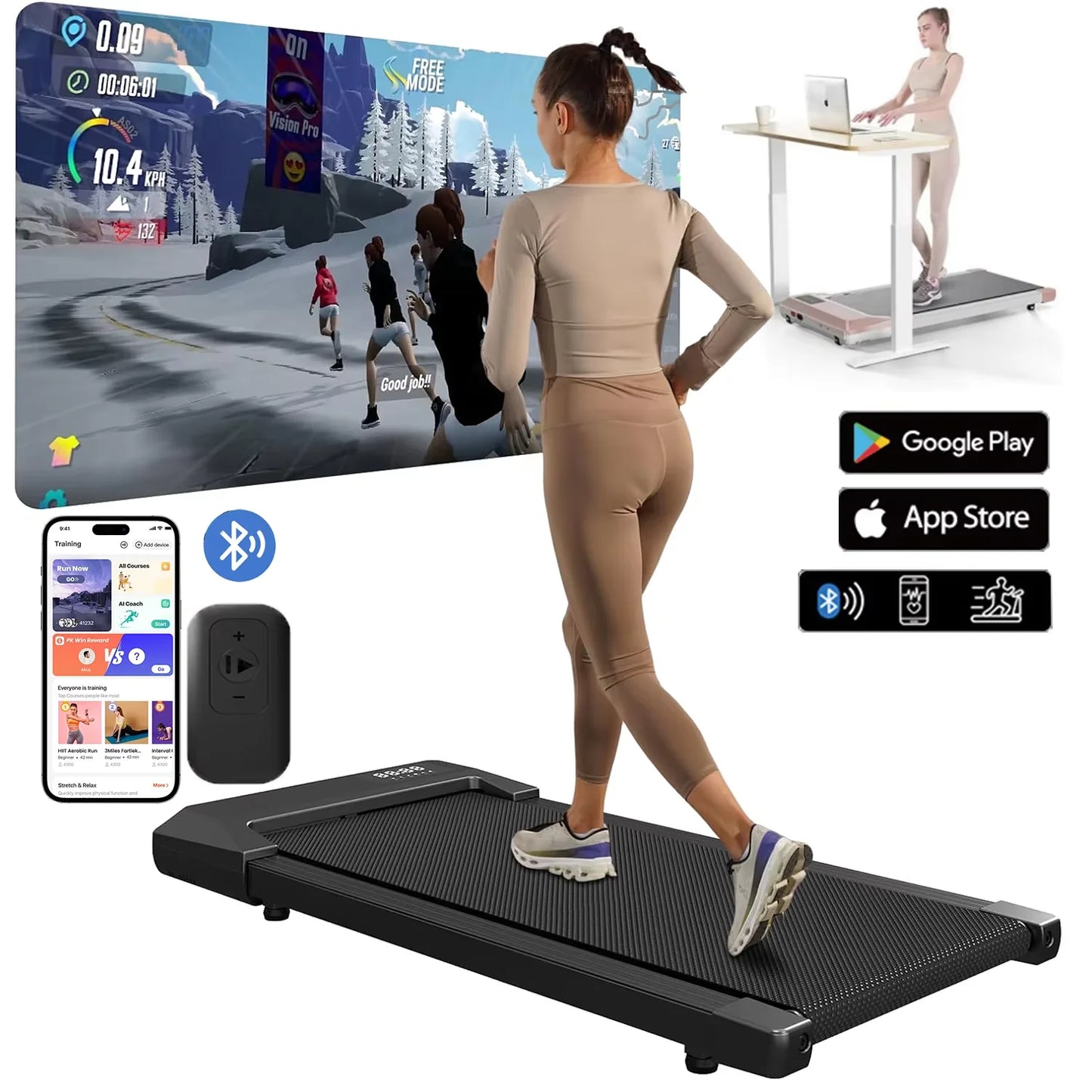 Superun 2.5HP Home Treadmill With LCD Data Display
