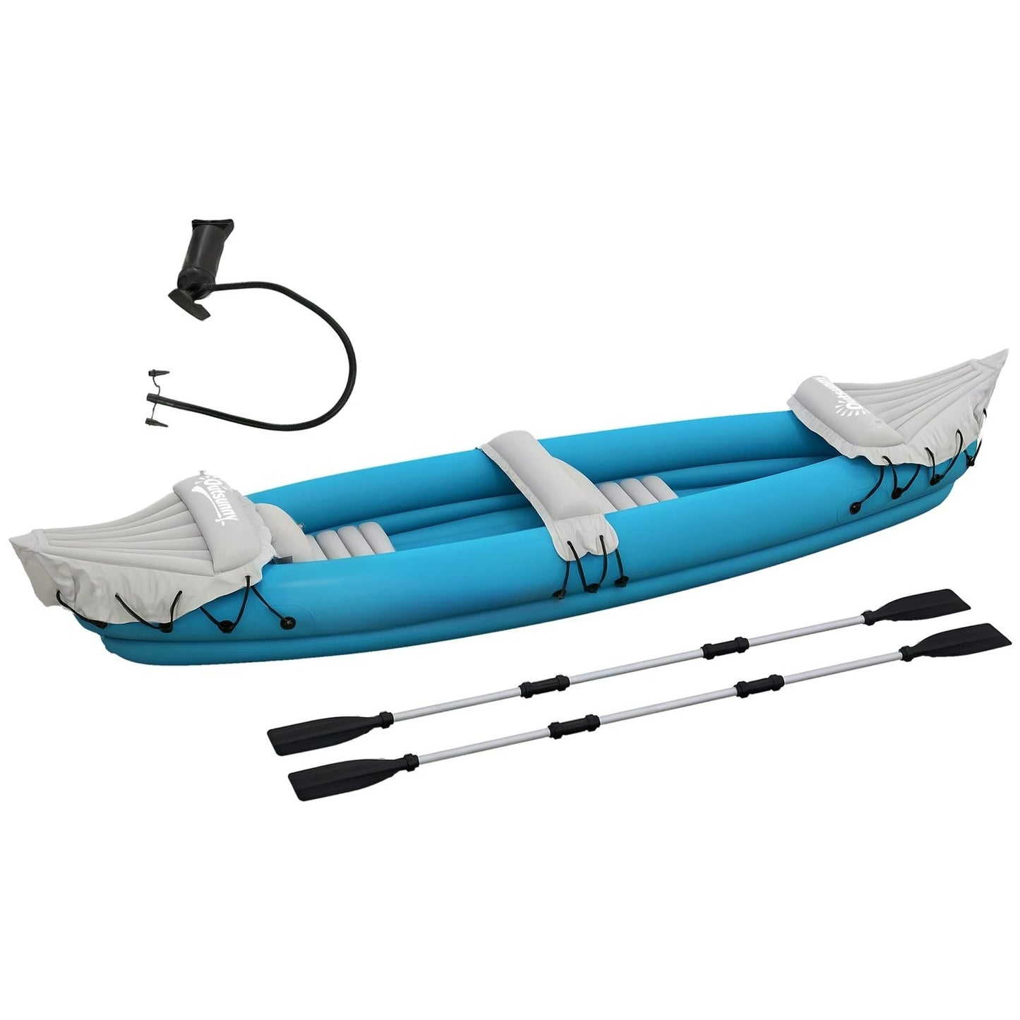 Aosom Inflatable Kayak Two-Person Fishing Boat With Carry Bag