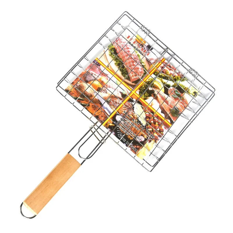 Stainless Steel Large Folding Grill Basket For Outdoor BBQ Fish