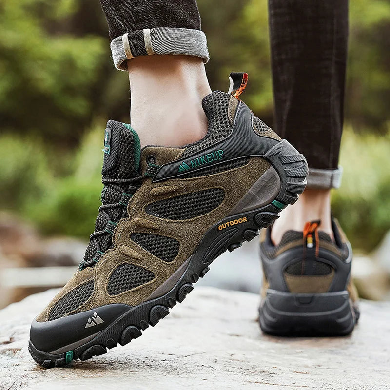 HIKEUP Men Hiking Shoes Non Slip Breathable Outdoor Sneaker