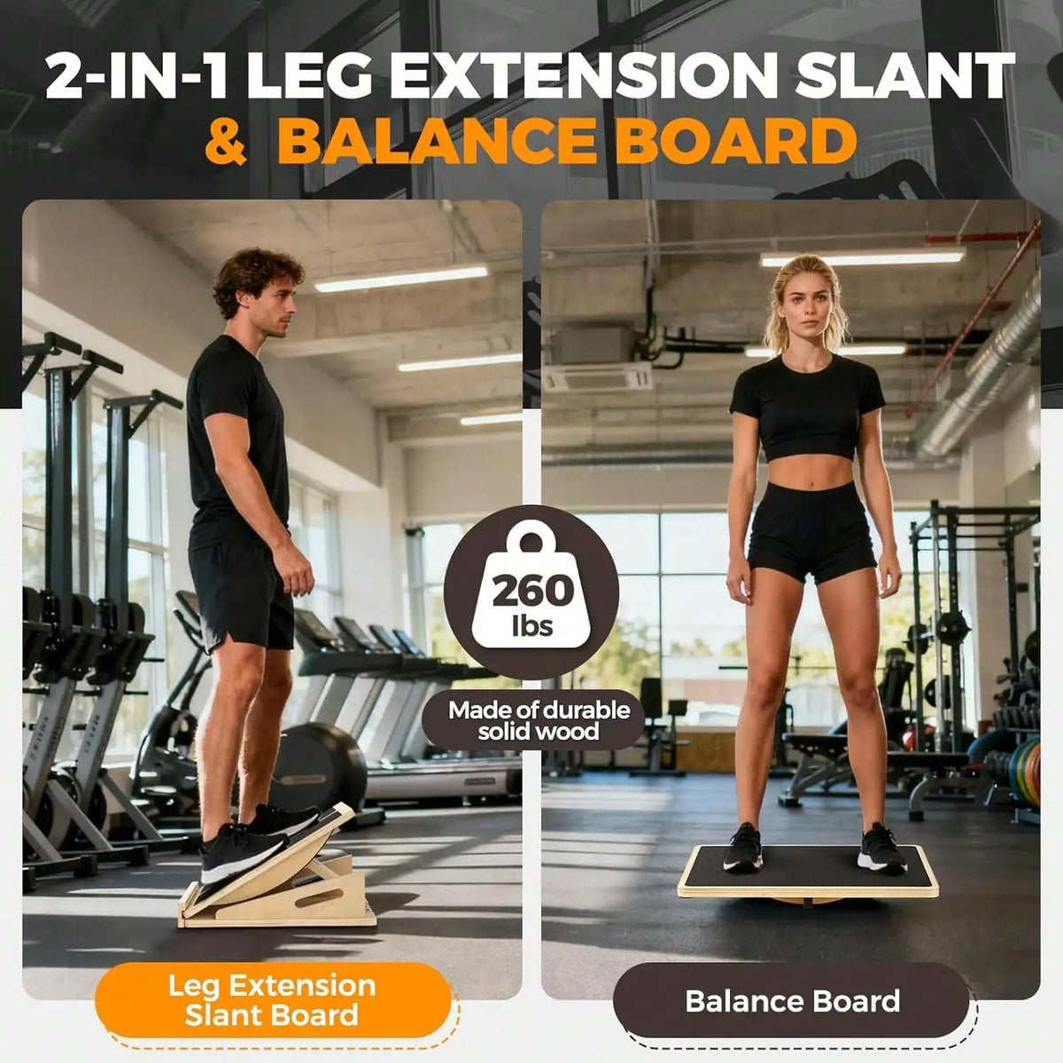 Adjustable Wooden Balance Board For Calf Stretch And Strength Training