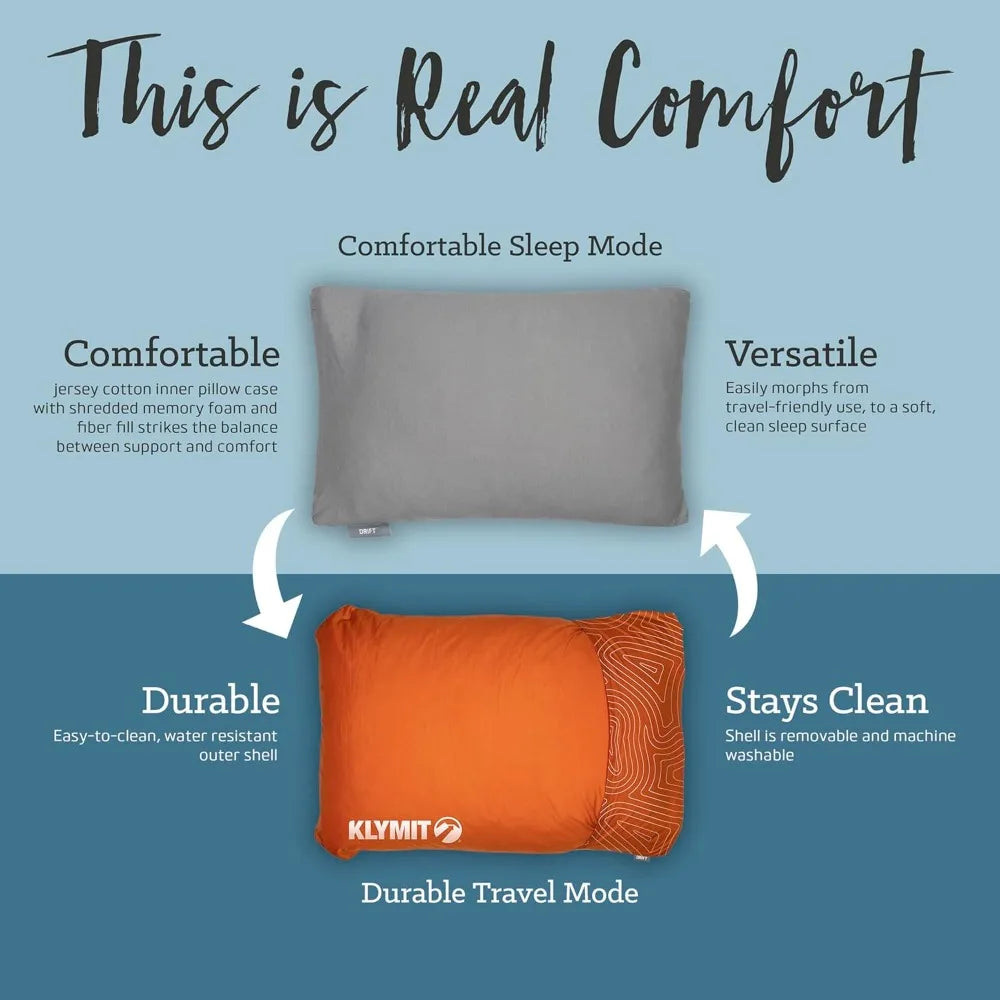 Klymit Drift Camping Pillow Shredded Memory Foam