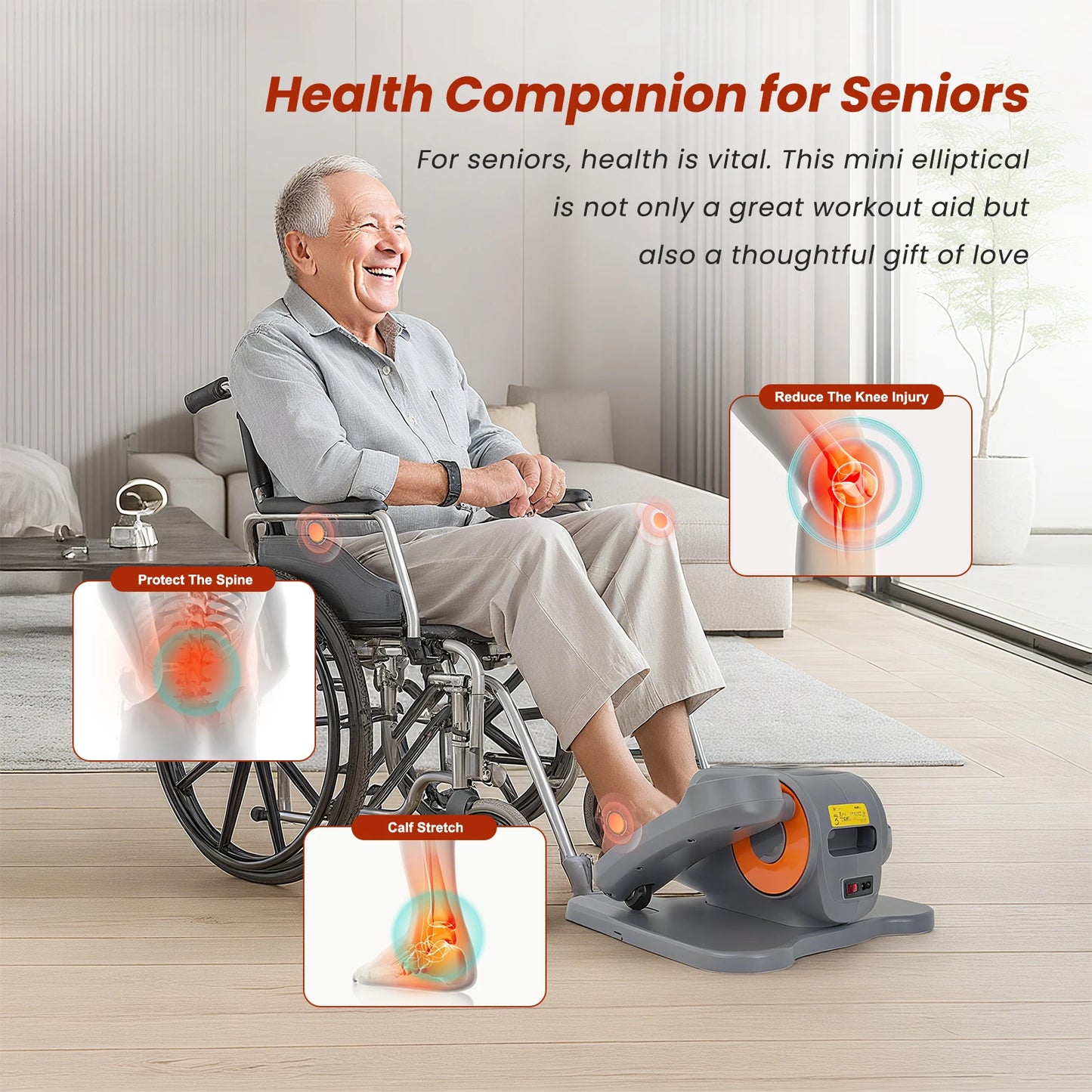 Gamewiu Under Desk Elliptical Exerciser 12 Manual Modes