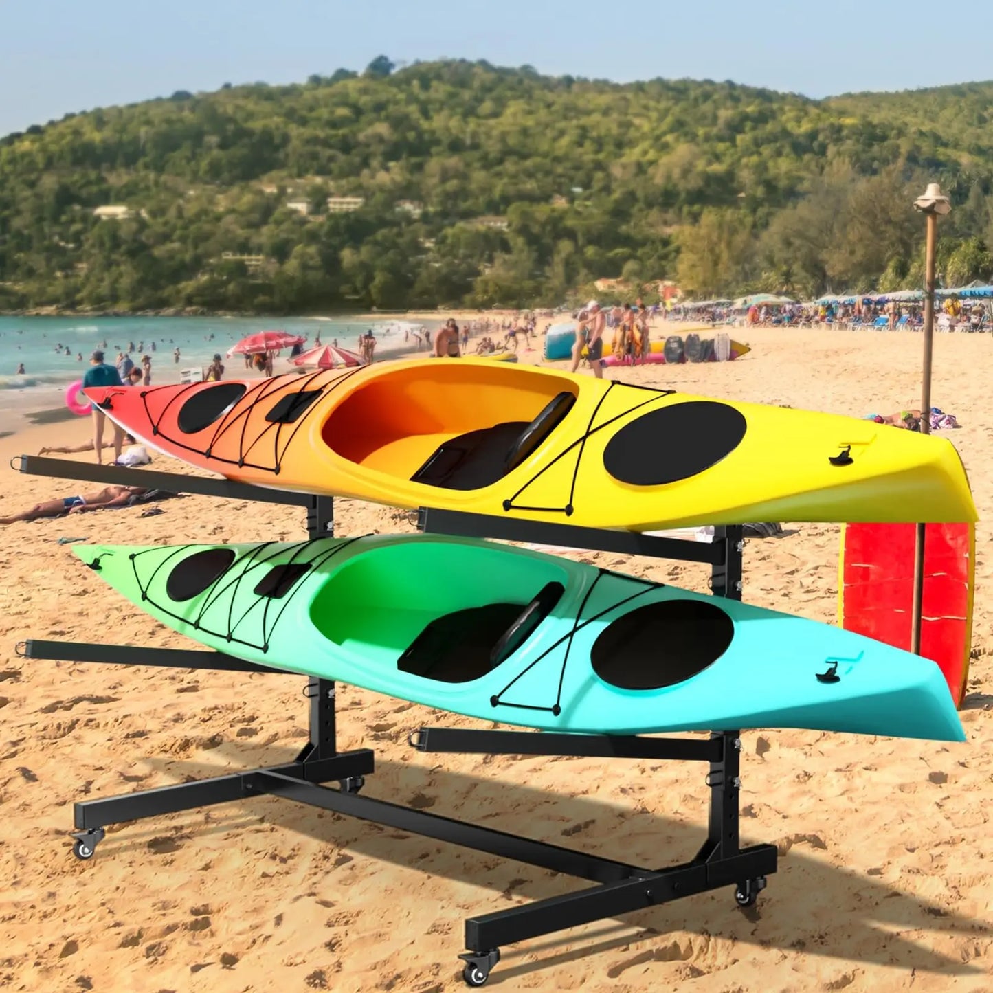JETTING Heavy Duty Freestanding Storage Rack For Kayaks Canoes SUPs