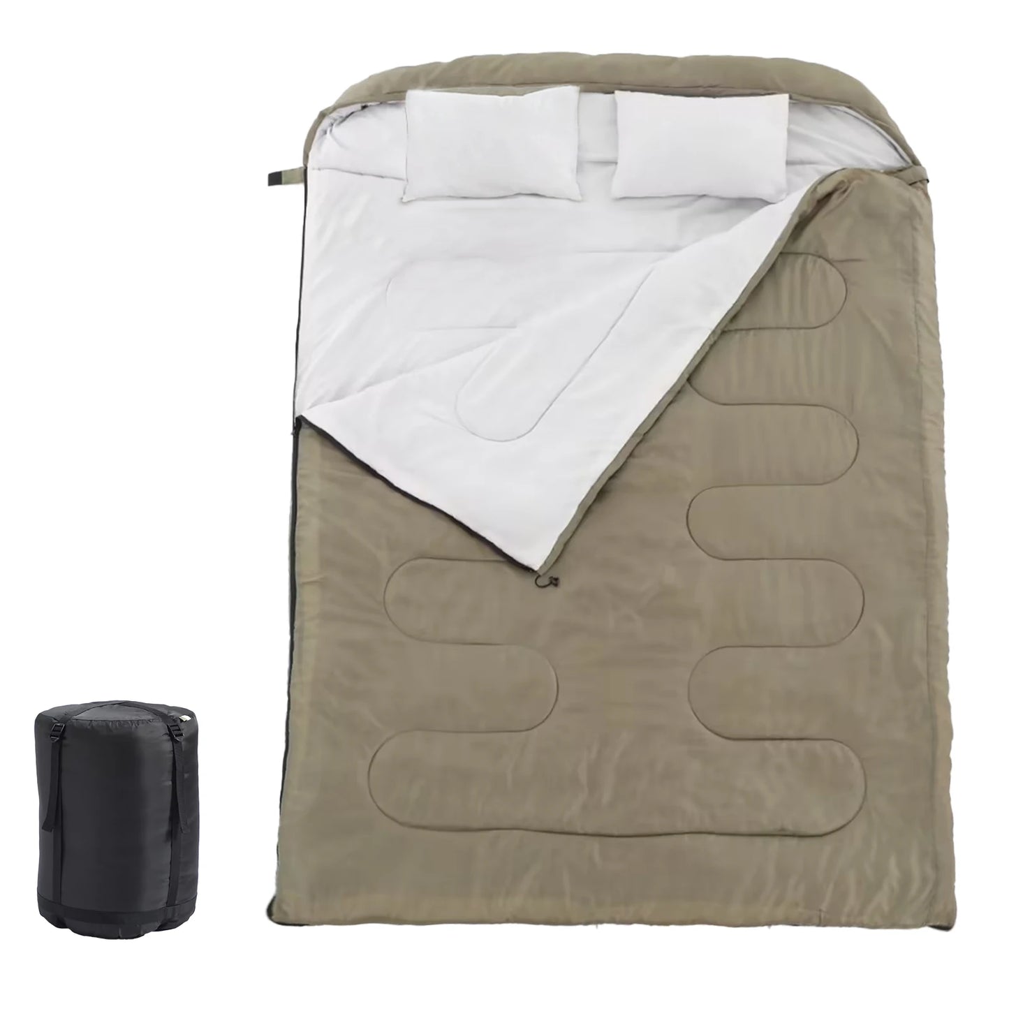 Double Sleeping Bag For Adults With Pillow Lightweight 3 Season