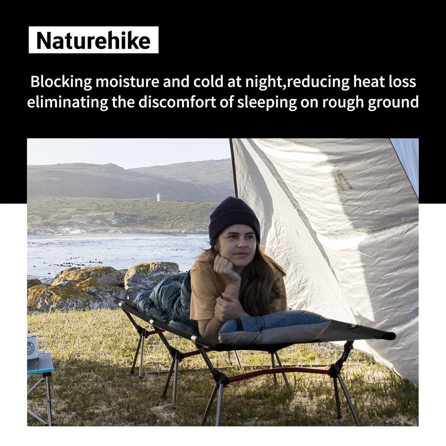 Naturehike Folding Camping Cot Ultralight Height Adjustable Bed