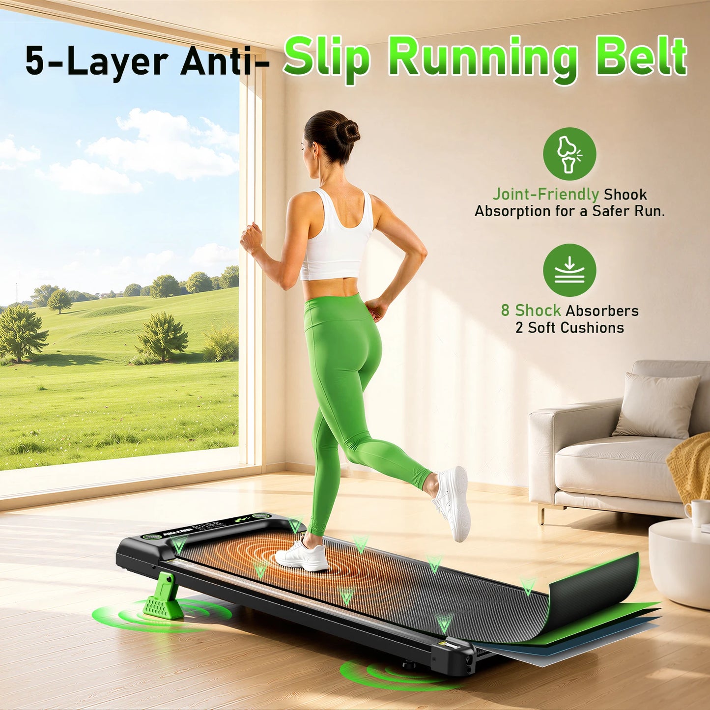 AKLUER Walking Pad Under Desk Treadmill With Incline