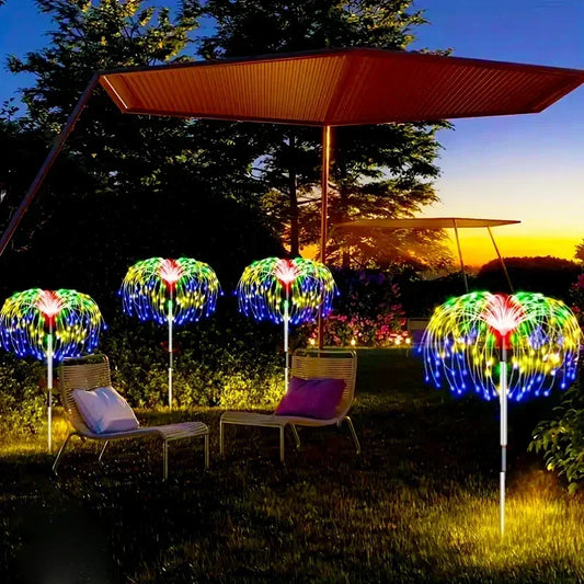 60 LEDs Solar Firework Lights Outdoor Garden Pathway Lighting