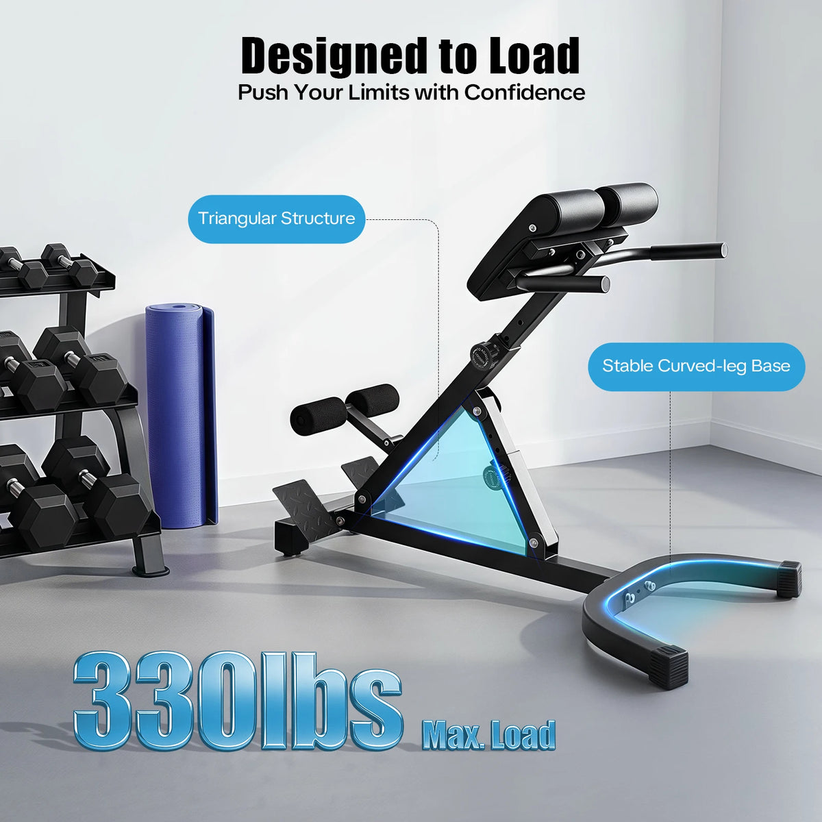 Adjustable Multi-Functional Hyper Back Extension Roman Chair Ab Situp
