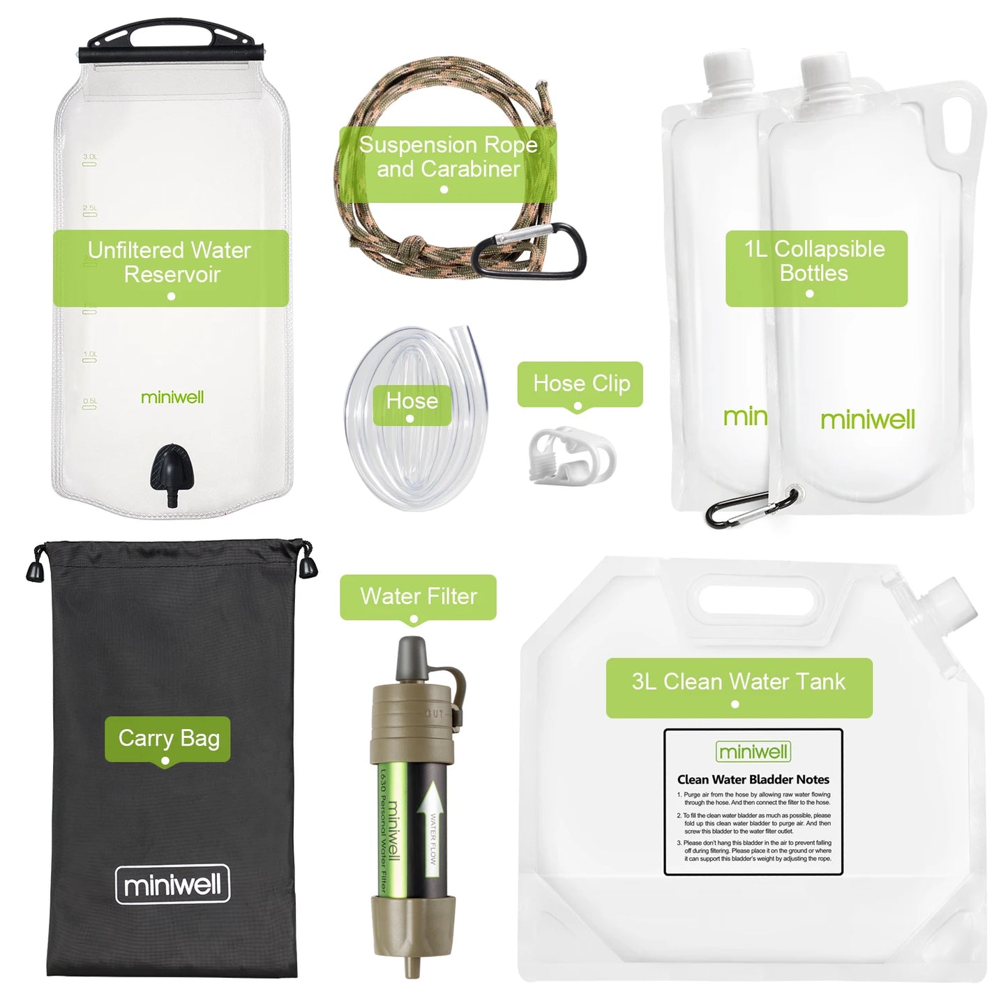 Miniwell L630 Personal Camping Purification Water Filter Straw
