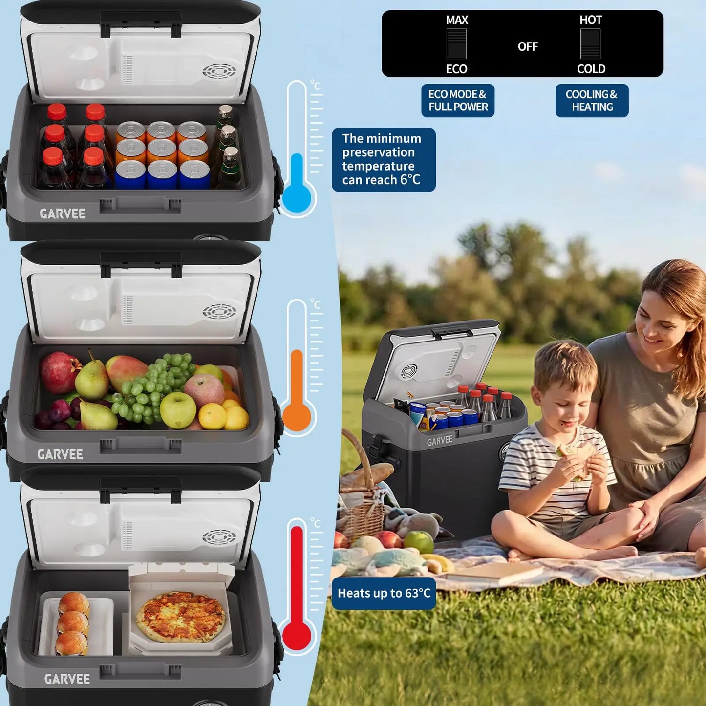 HiMISS Portable Thermoelectric Cooler Warmer Car Refrigerator
