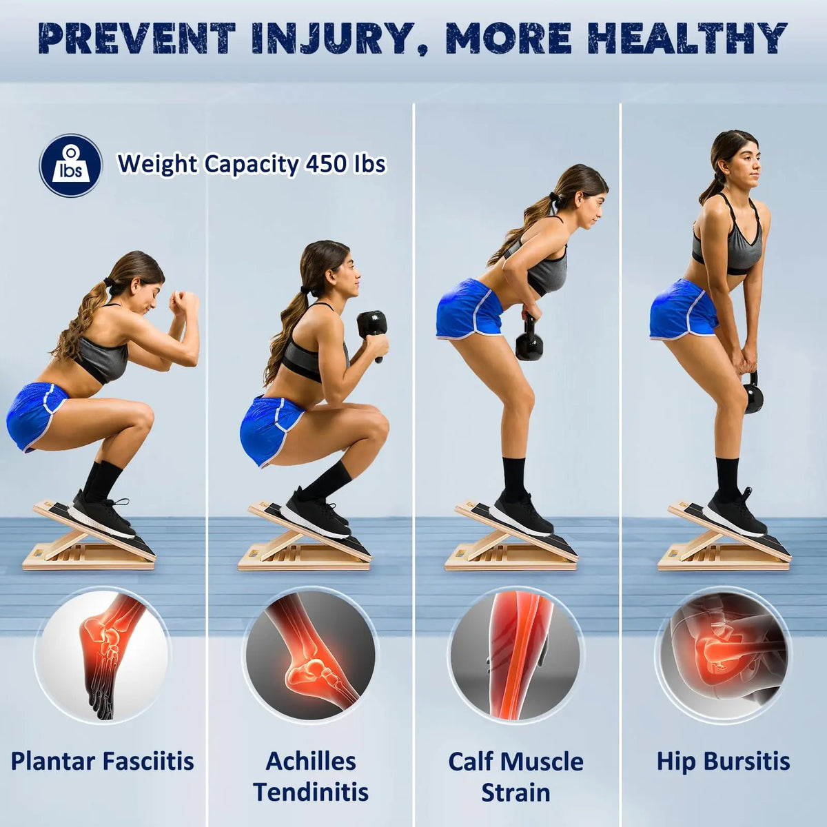 Adjustable Wooden Balance Board For Calf Stretch And Strength Training