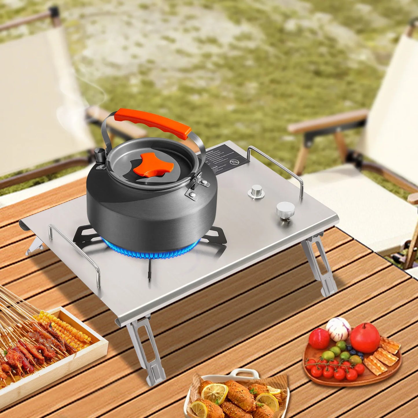 Portable Outdoor Folding Gas Stove With Electronic Ignition