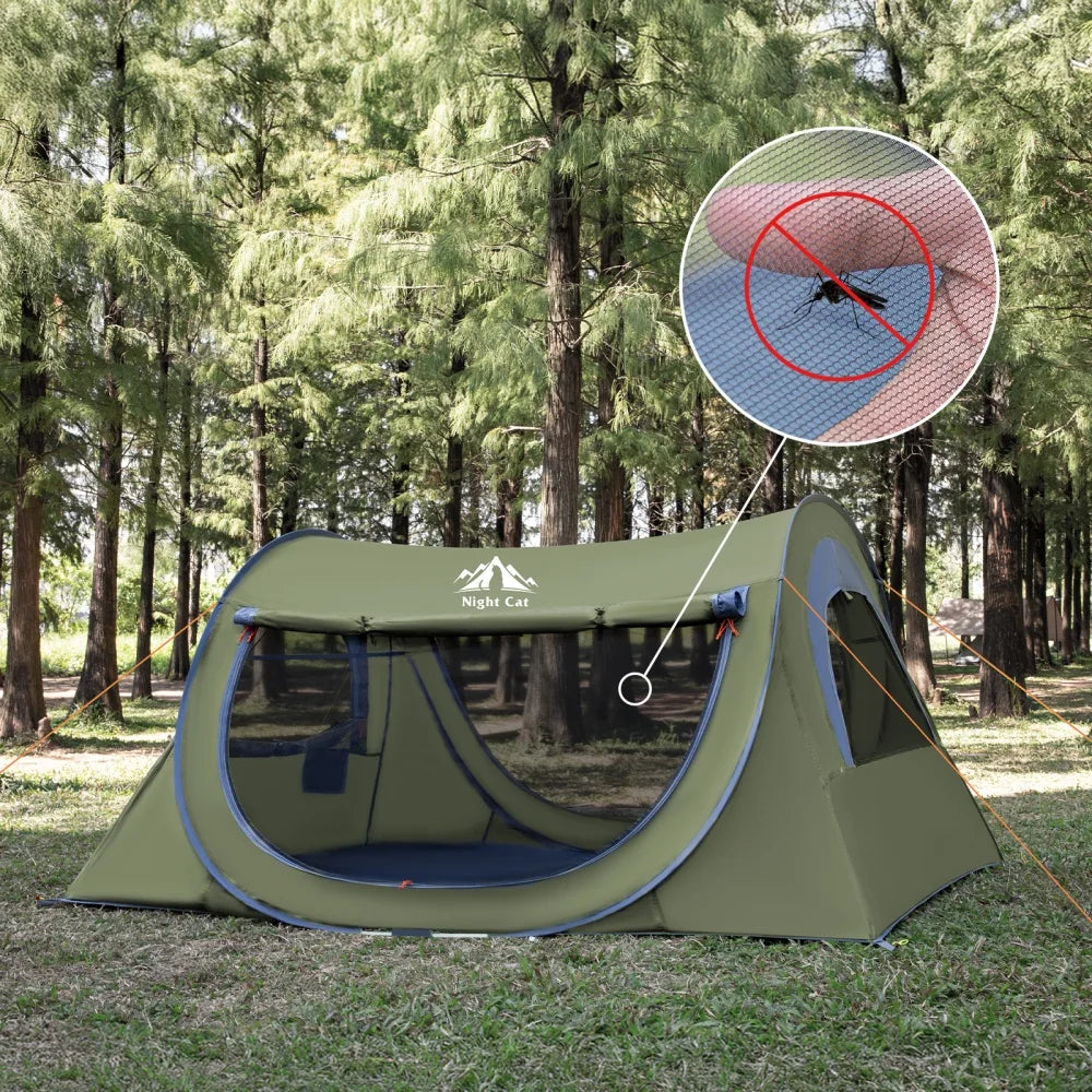 Night Cat Two Person Pop Up Tent With Mosquito Net