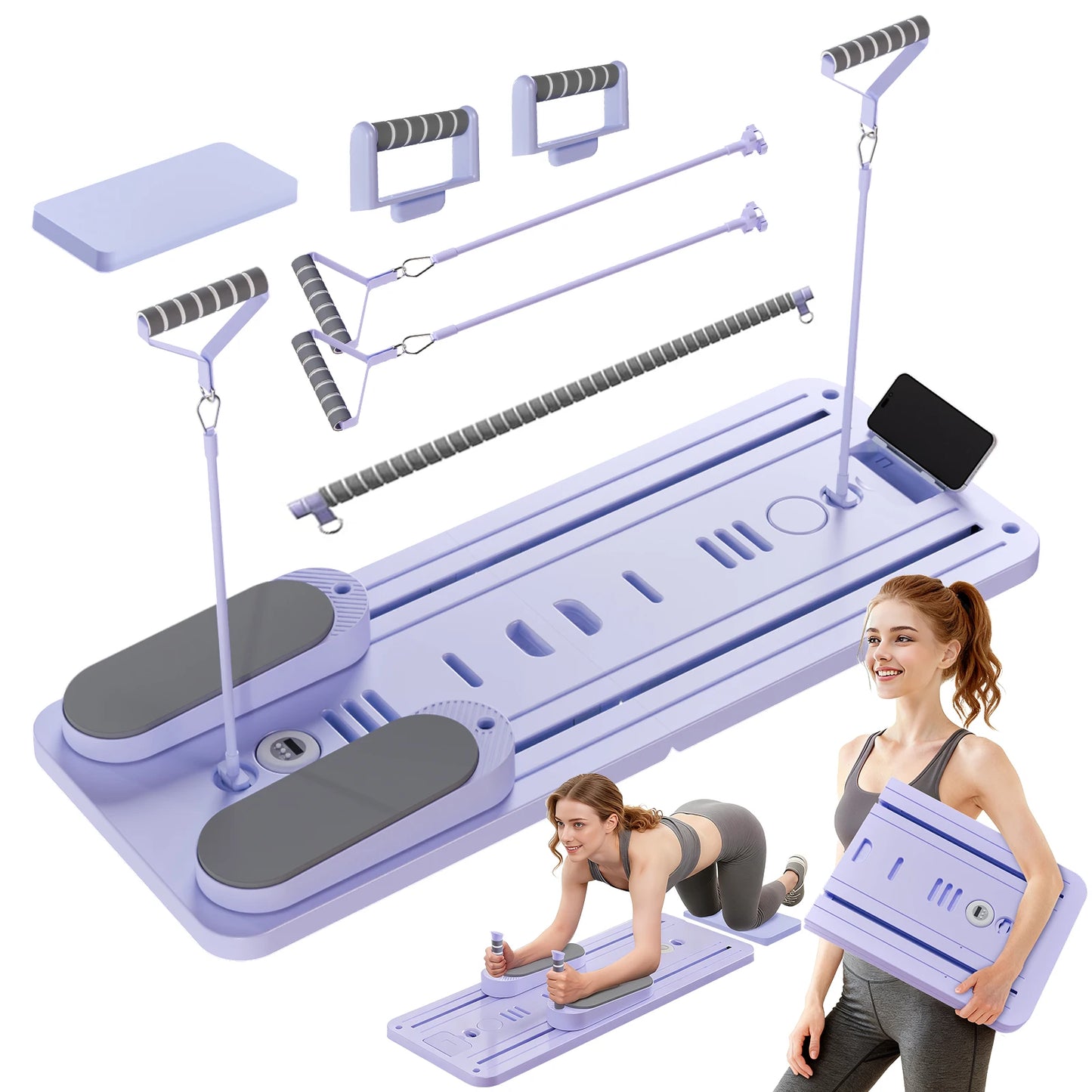 Foldable Pilates Bar Ab Board Full Body Workout Equipment