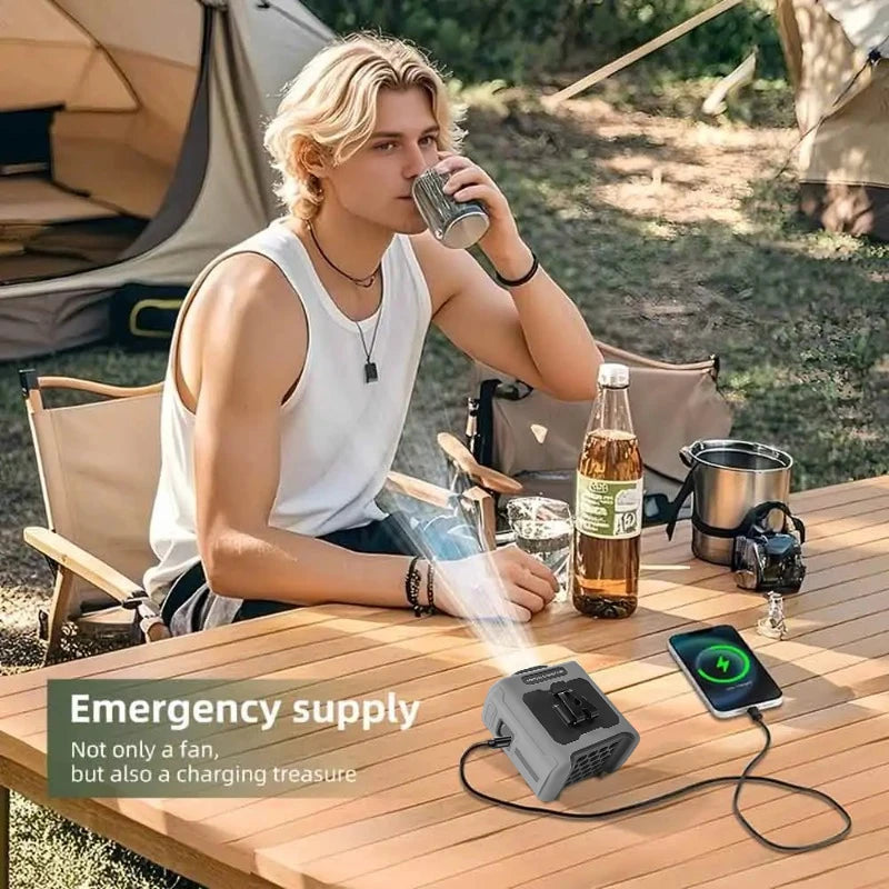 Rechargeable Portable Neck And Waist Clip Fan 10000mAh Flashlight