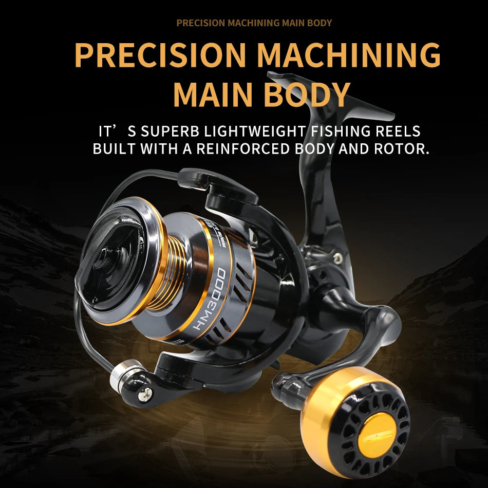 Rooblinos Spinning Fishing Reel High Speed Metal Body