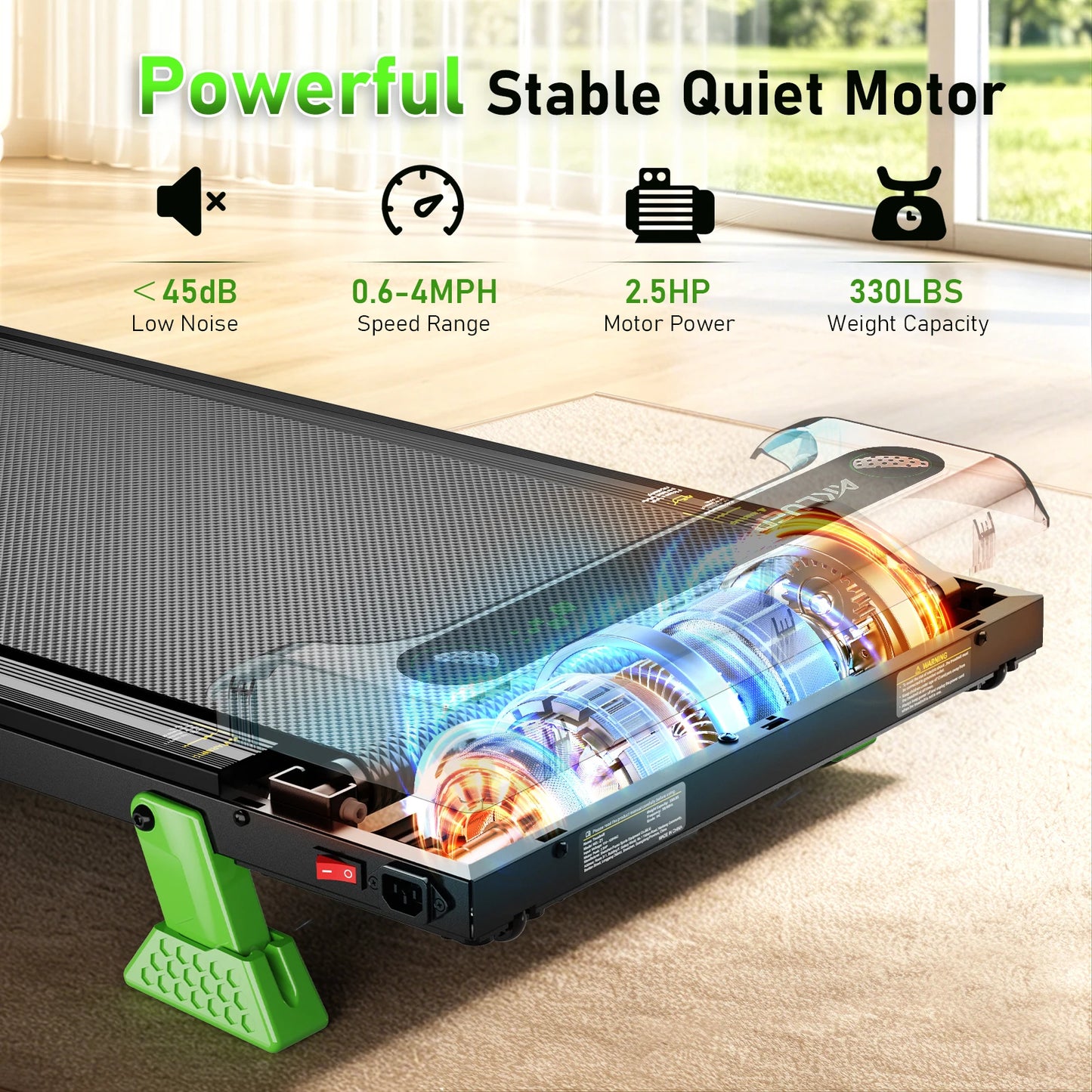 AKLUER Walking Pad Under Desk Treadmill With Incline