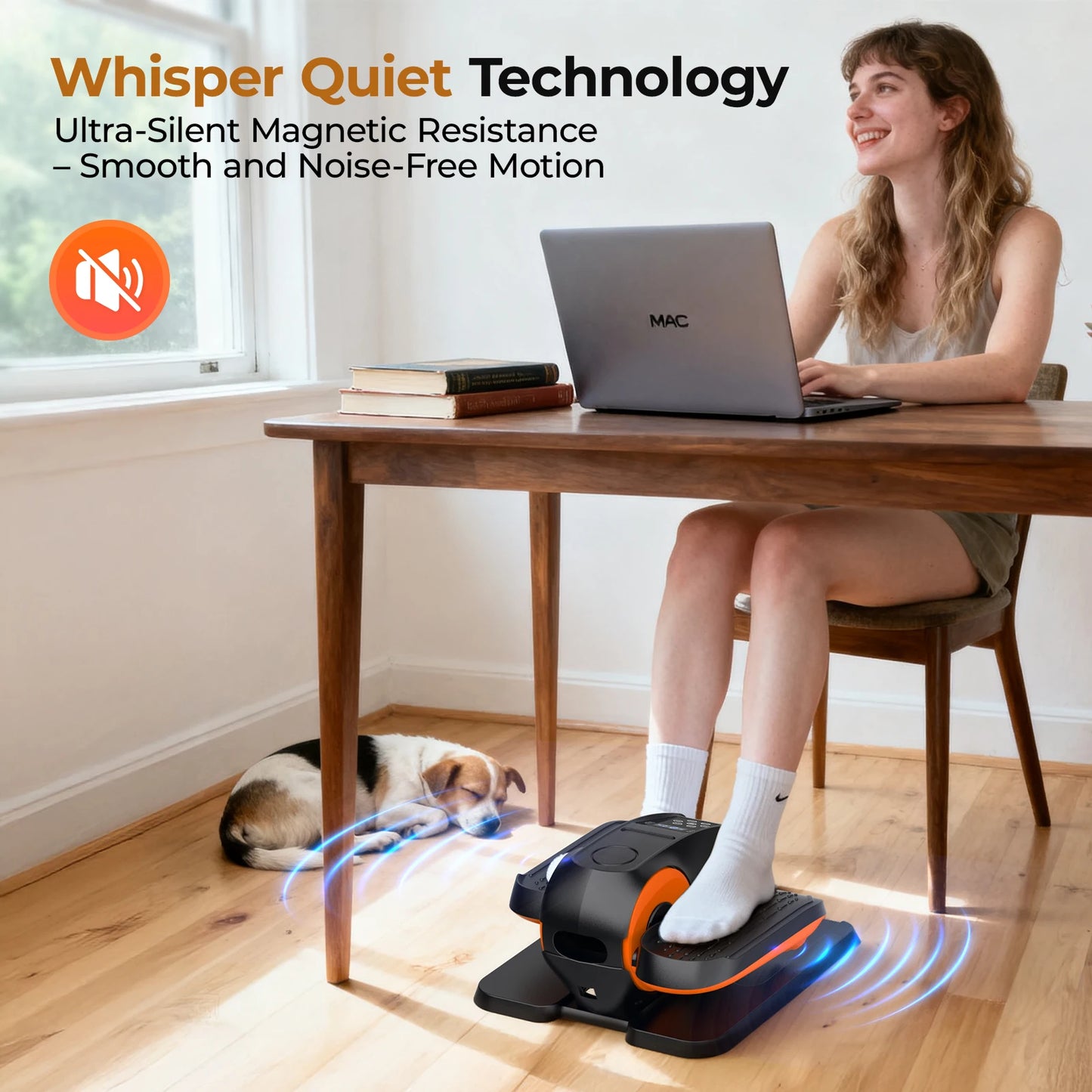 Under Desk Elliptical Machine With 3 Modes And 12 Levels