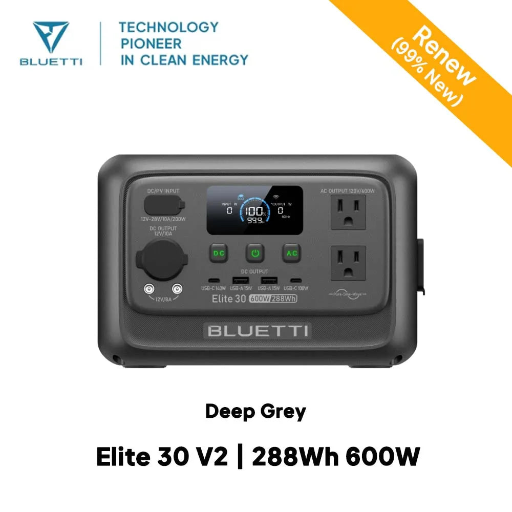 BLUETTI Elite 30 V2 Portable Power Station 288Wh Solar Generator