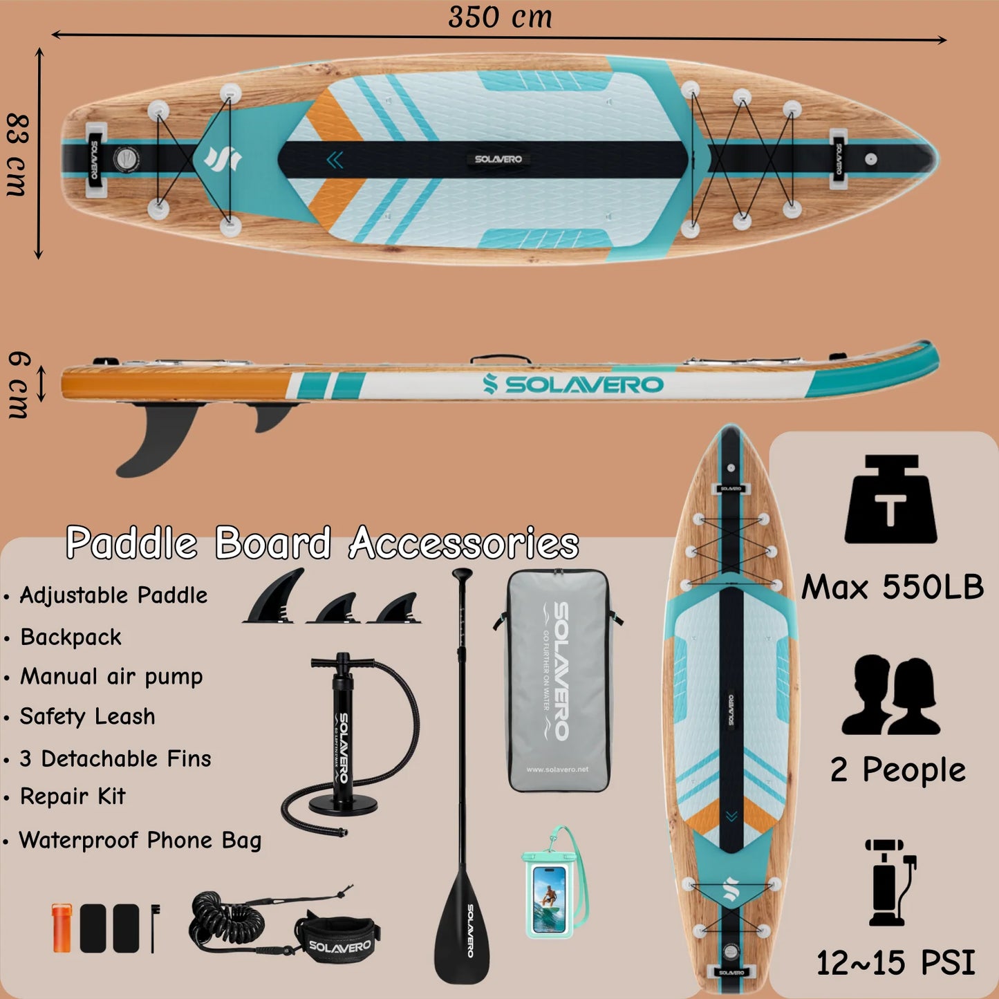 Inflatable Stand Up Paddle Board With EVA Deck For Sea