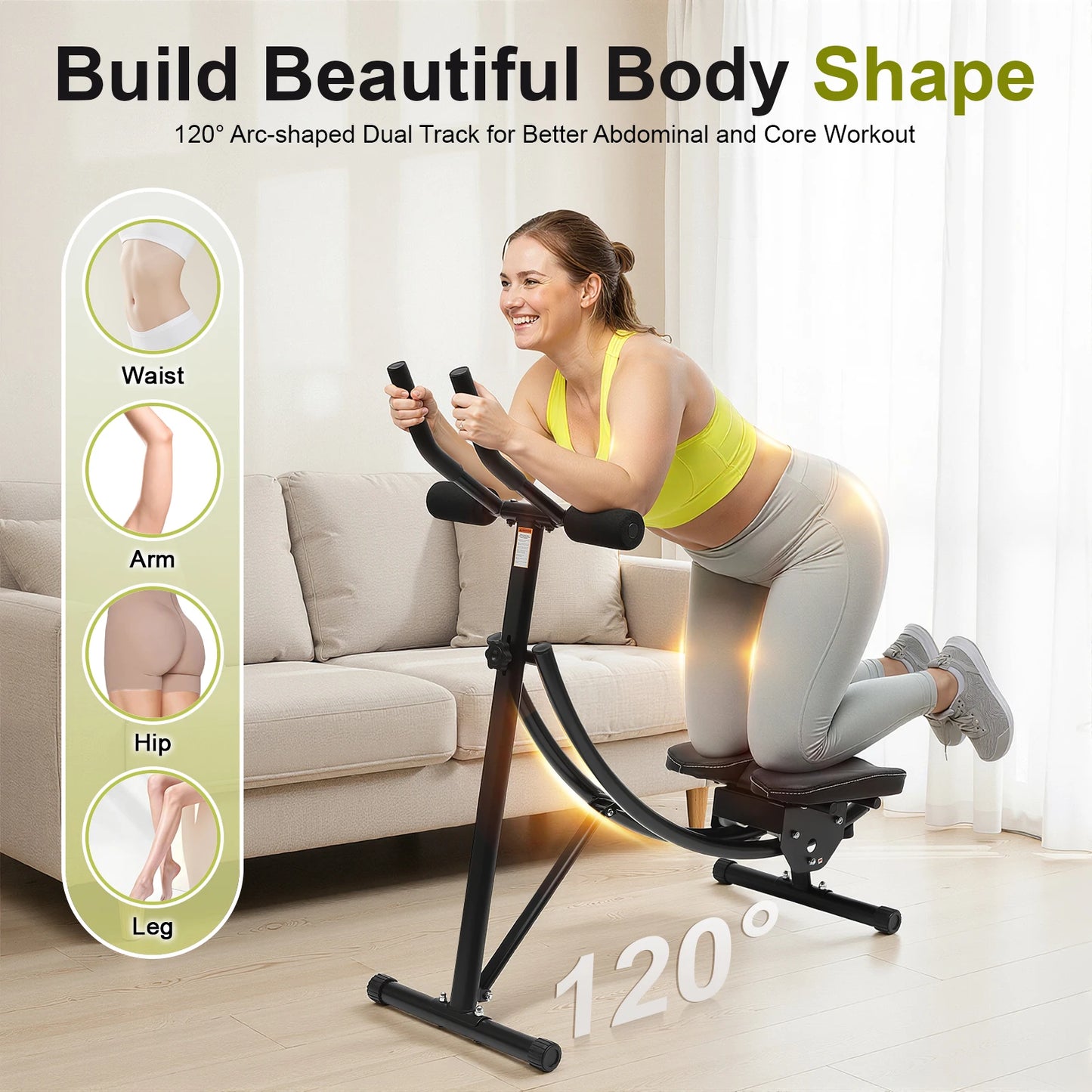 Ab Machine With LED Display 330lb Capacity 3 Level Adjustable