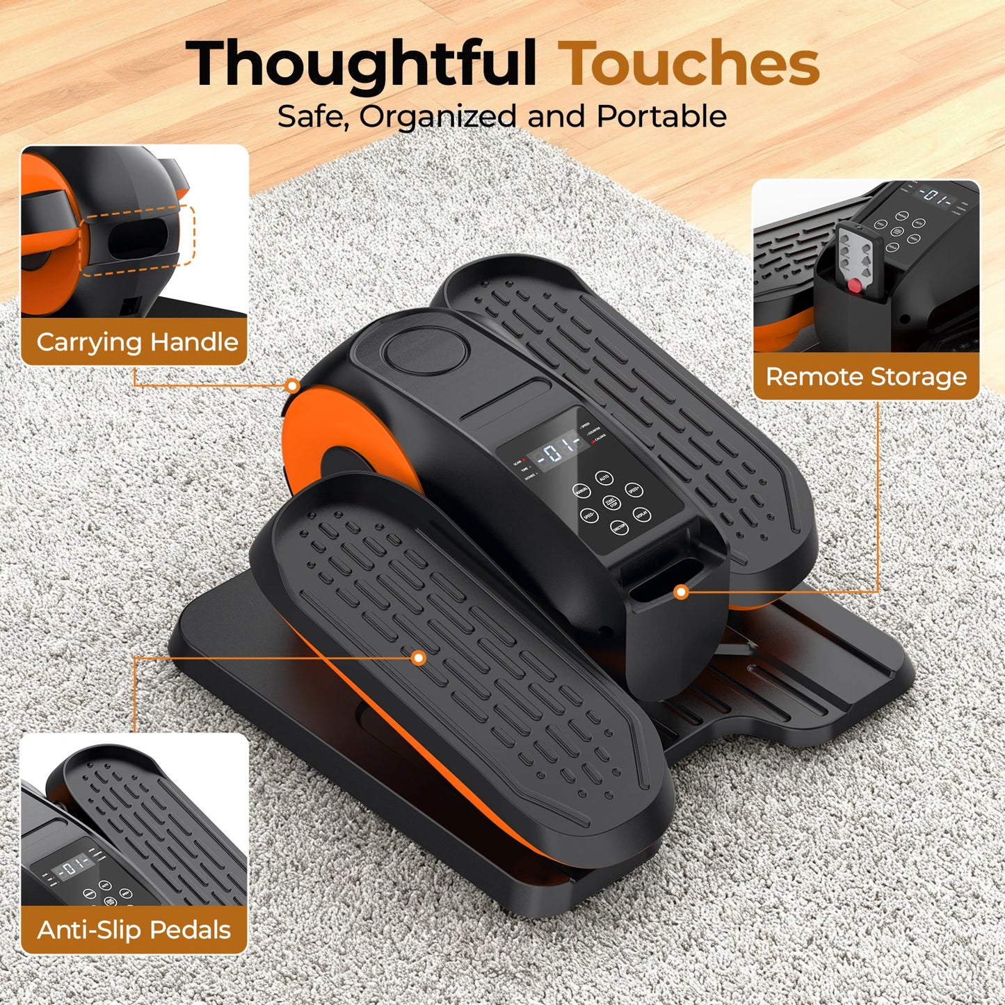 Under Desk Elliptical Machine With 3 Modes And 12 Levels