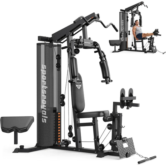 FED Fitness Home Gym System With 150 Lb Stack Pulley