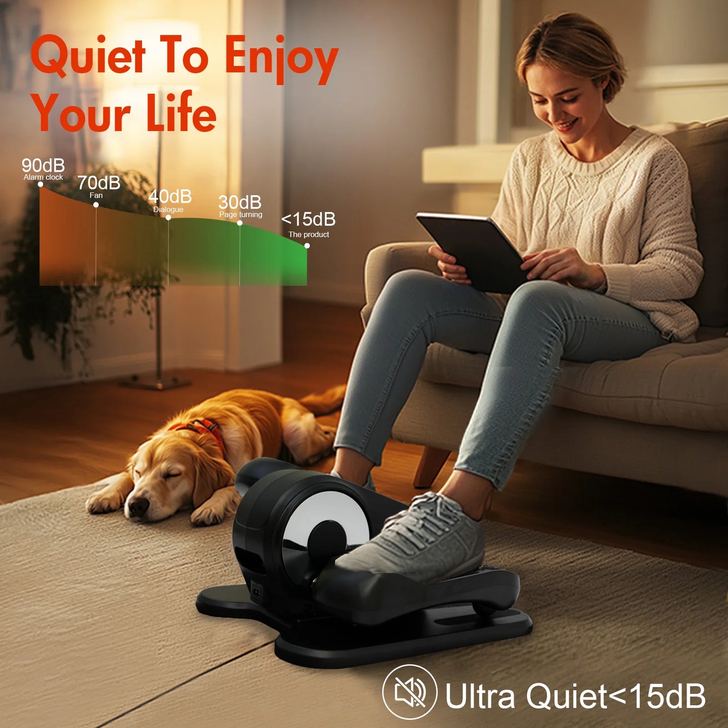 Gamewiu Under Desk Elliptical Mini Exerciser With Remote
