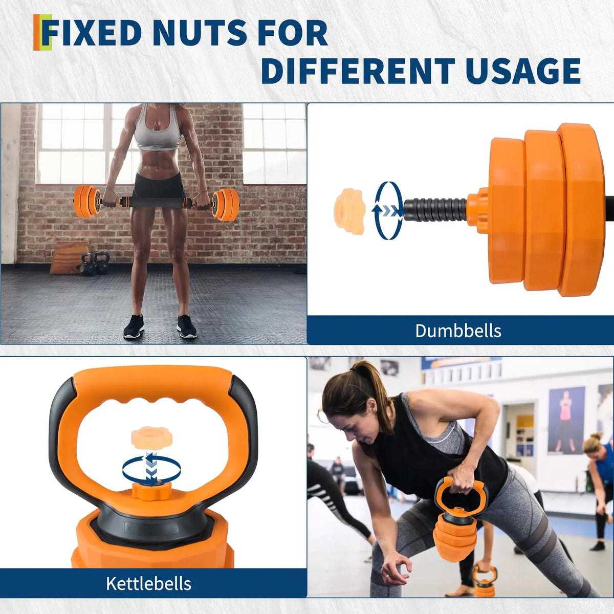 Adjustable Dumbbell Set With Barbell And Kettlebell Options