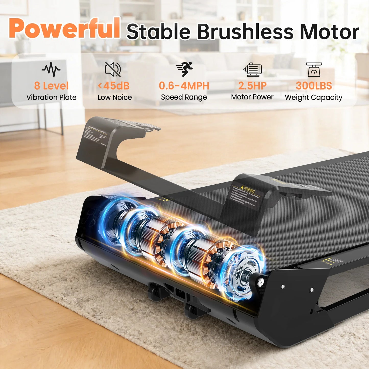 AKLUER Walking Vibration Pad Treadmill With Incline And Remote Control