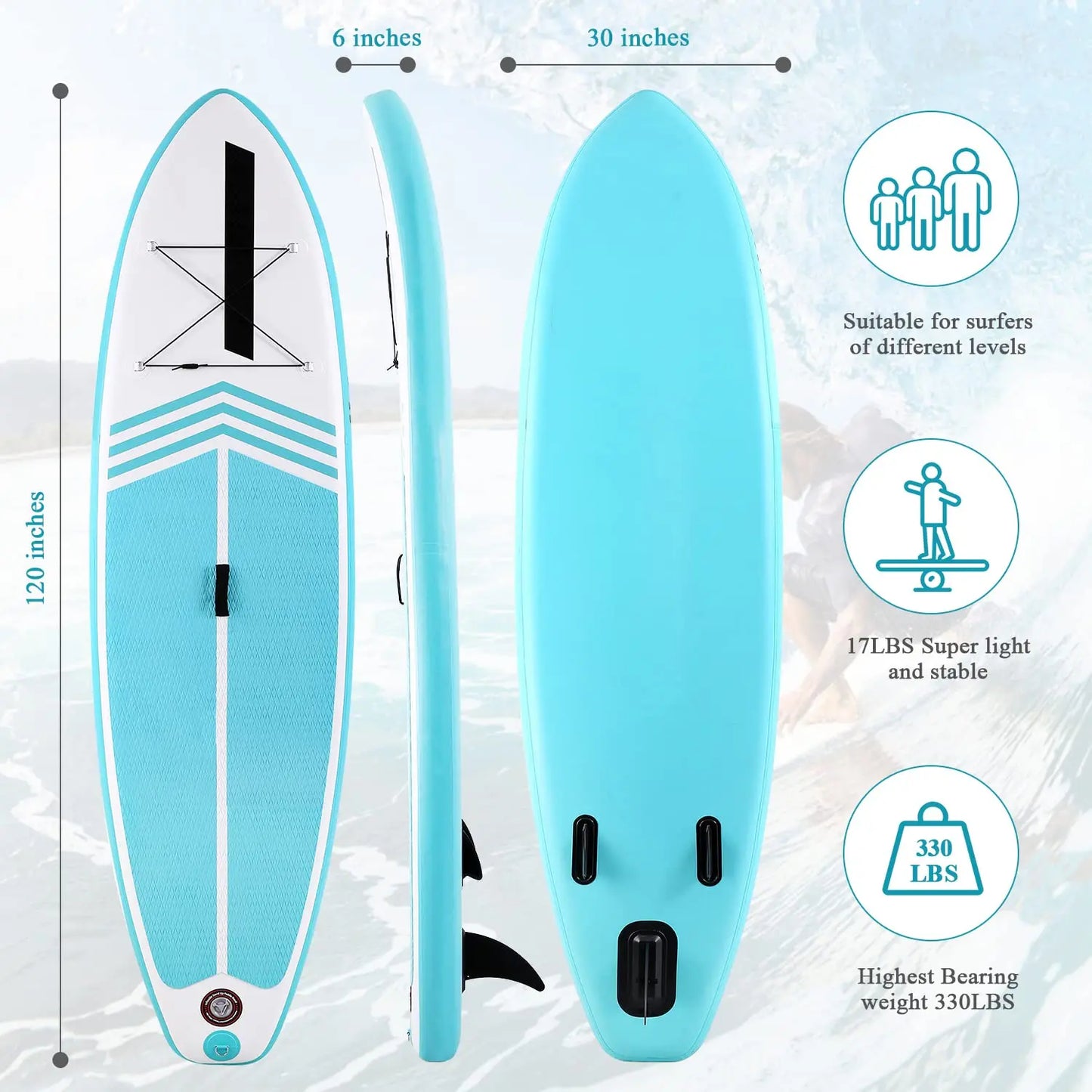 Inflatable Stand Up Paddle Board With Triple Action Pump