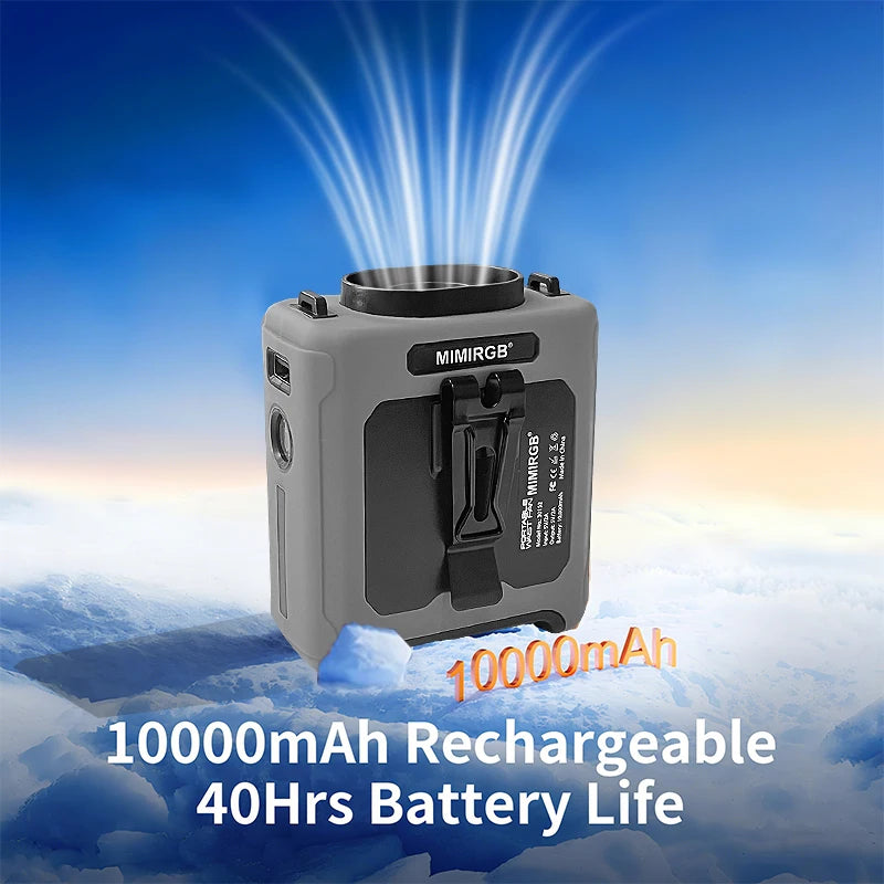 Rechargeable Portable Neck And Waist Clip Fan 10000mAh Flashlight