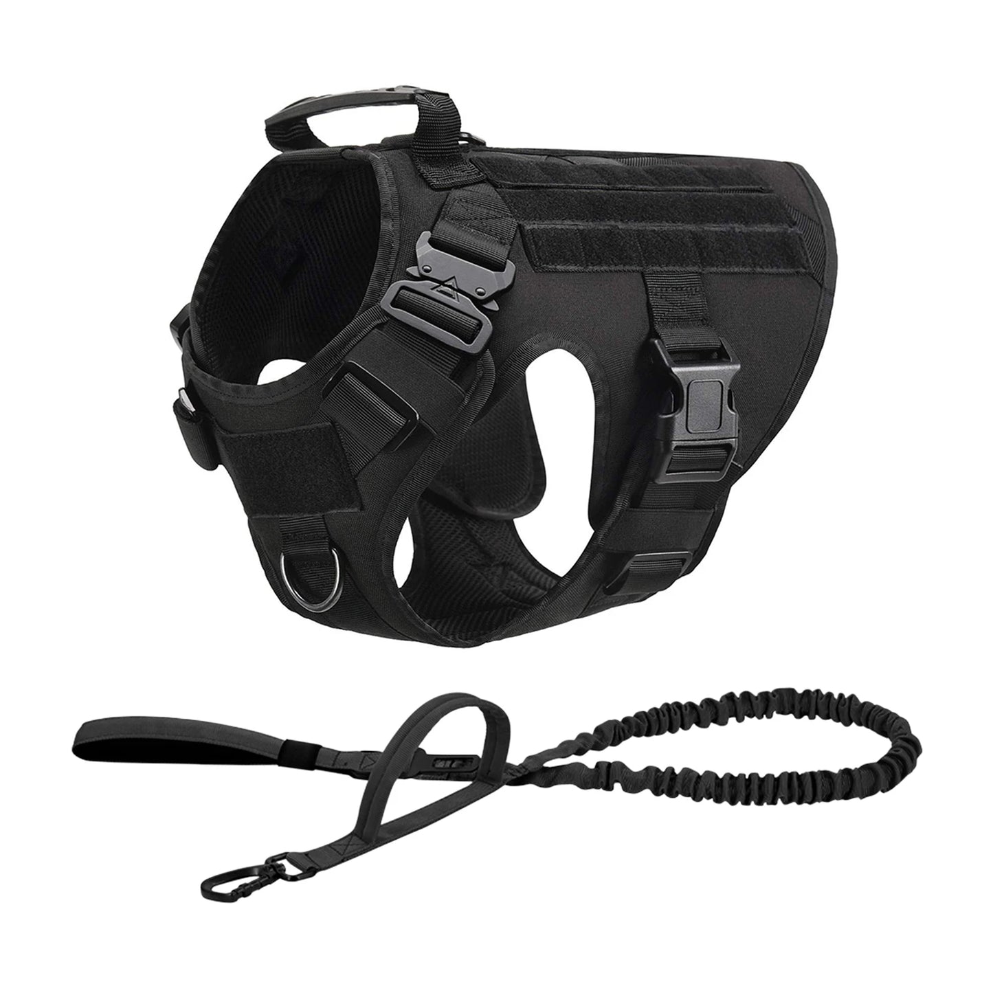 Tactical Dog Harness Vest Molle Pouches Nylon